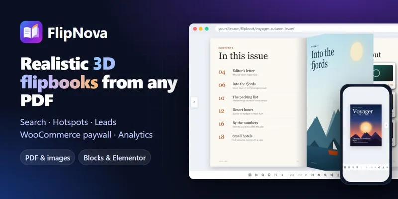 FlipNova – 3D FlipBook & PDF Viewer