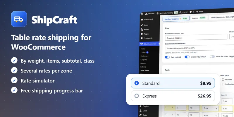 ShipCraft – WooCommerce Table Rate Shipping