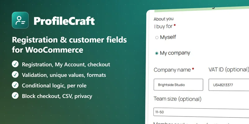 ProfileCraft – WooCommerce Customer Fields