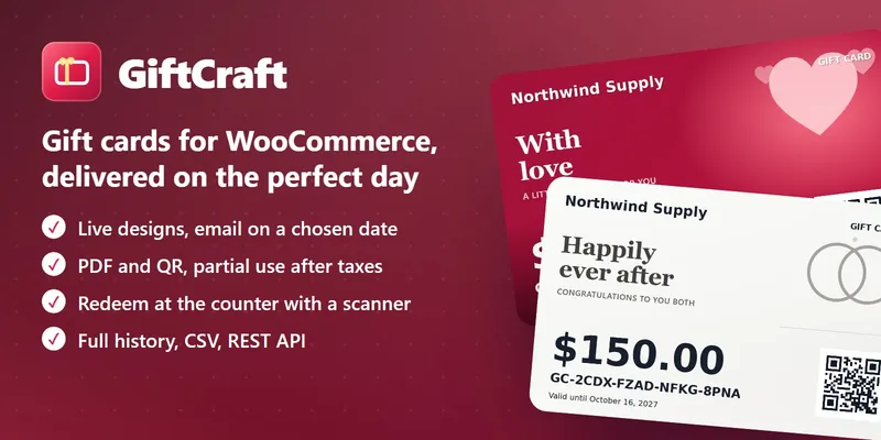 GiftCraft – Gift Cards for WooCommerce