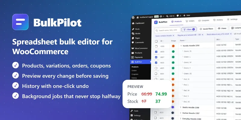 BulkPilot – Bulk Editor for WooCommerce