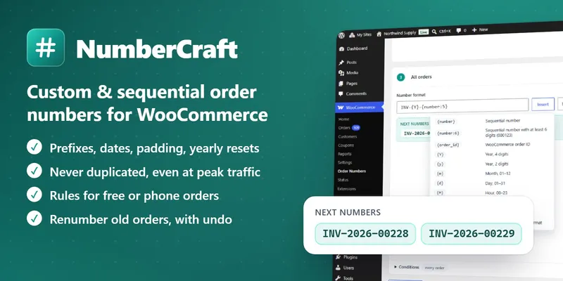 NumberCraft – Custom Order Numbers for WooCommerce