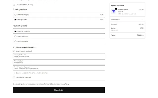Conditional fields in the block checkout