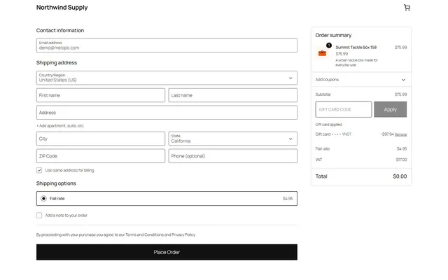 Checkout paid after taxes