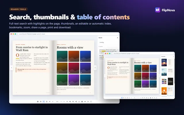 Search thumbnails TOC