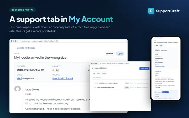 Customer portal My Account