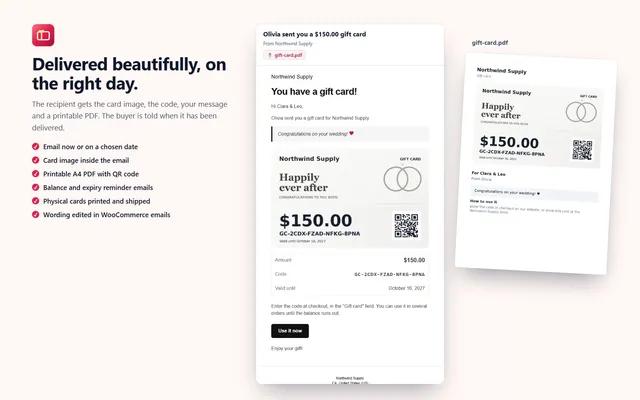 Email and printable PDF