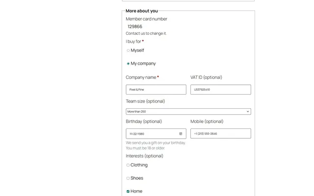 My Account details