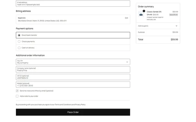 Block checkout