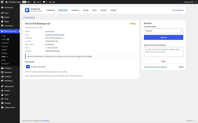Review an application