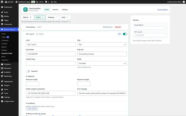 Validation rules