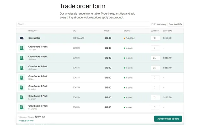 Catalog order form