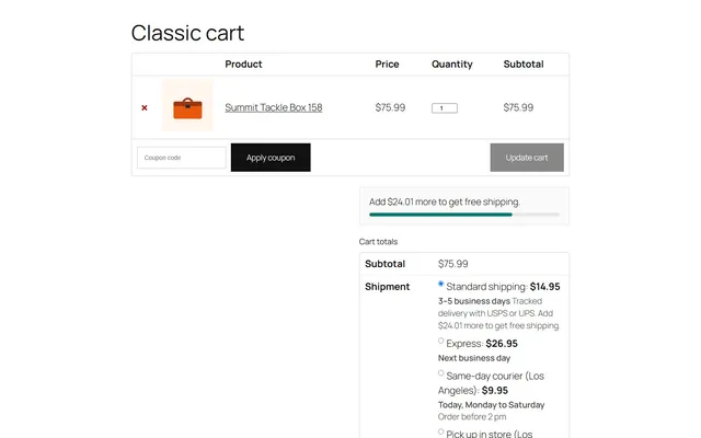 Free shipping progress bar