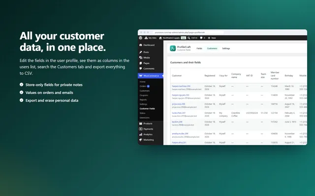 Customers and CSV