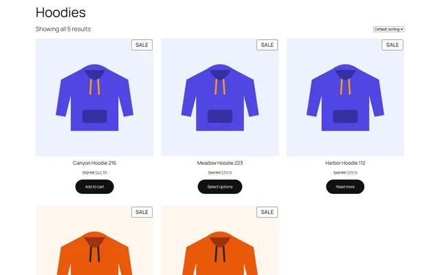 Sale prices in the shop